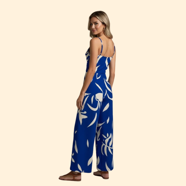 Women's Floral Print Wide-Leg Jumpsuit