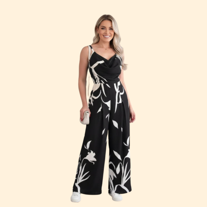 Women's Floral Print Wide-Leg Jumpsuit
