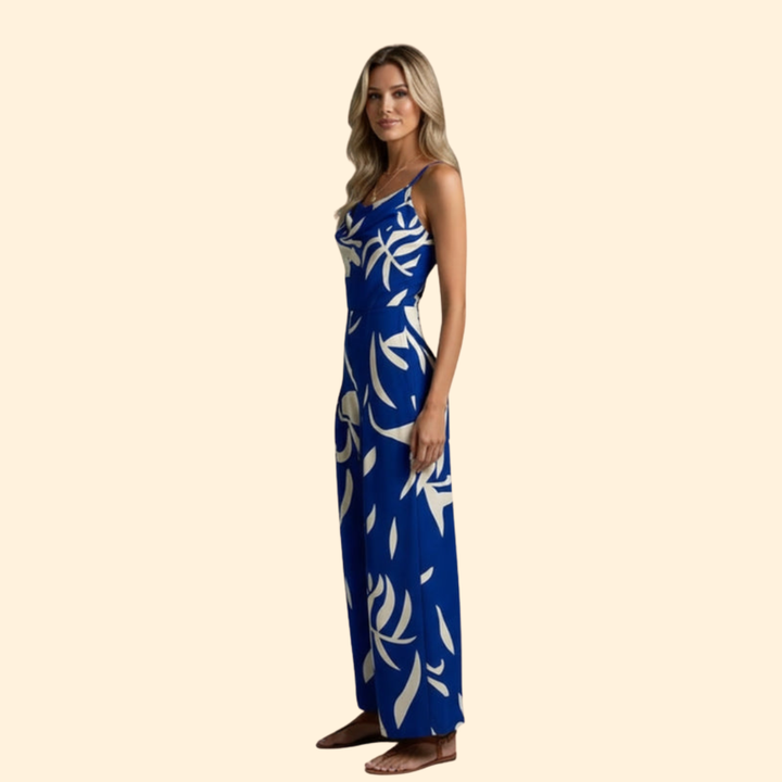 Women's Floral Print Wide-Leg Jumpsuit