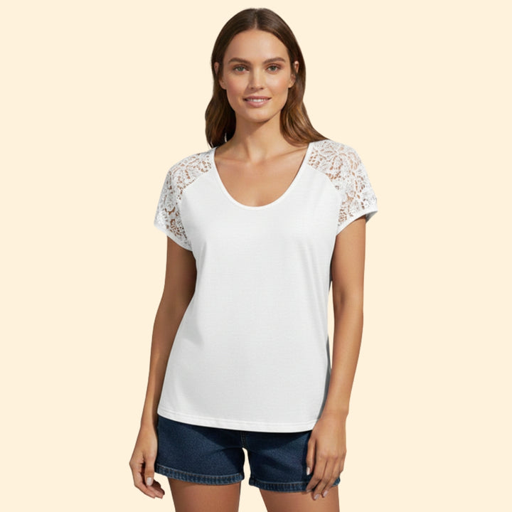 Women's Floral Shoulder T-Shirt