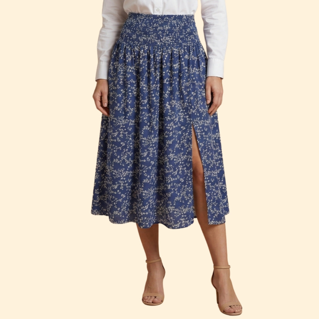 Women's Floral Slit Skirt
