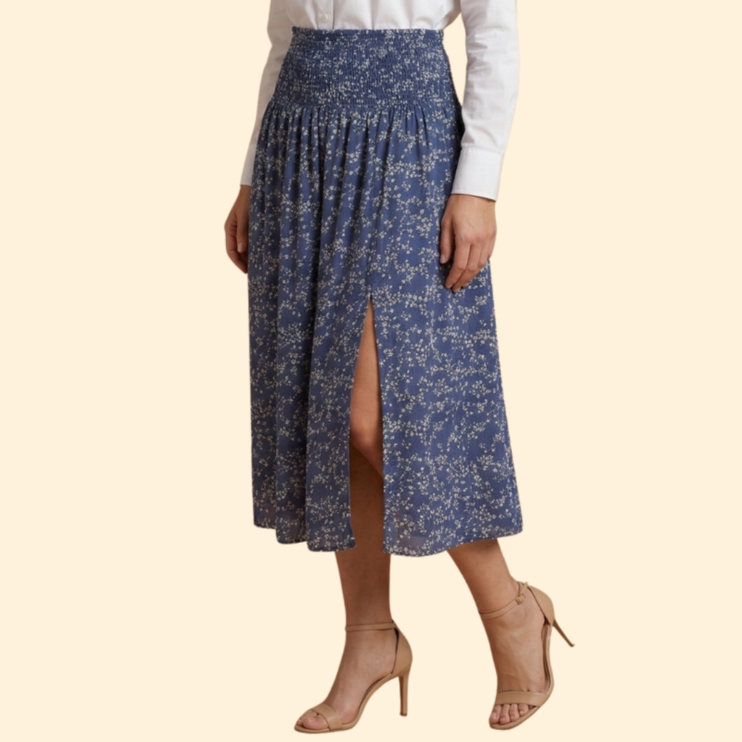 Women's Floral Slit Skirt