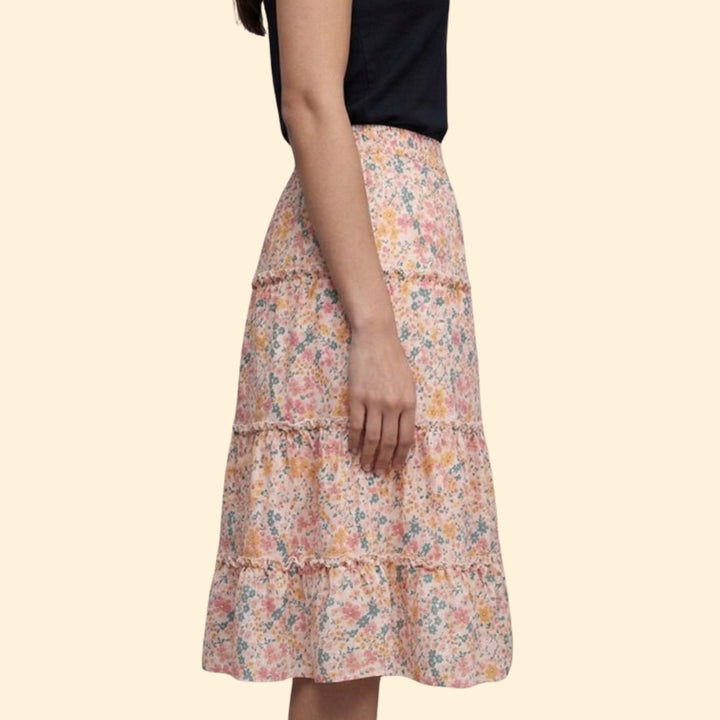 Women's Floral Tiered Skirt