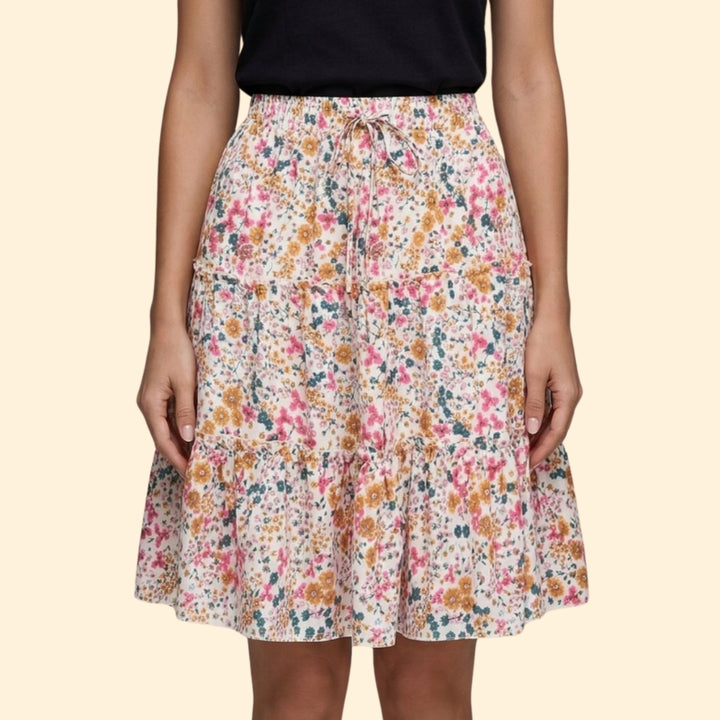 Women's Floral Tiered Skirt