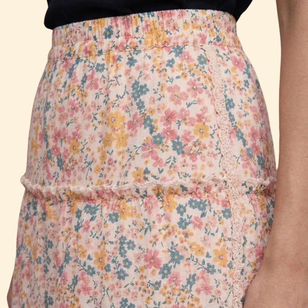 Women's Floral Tiered Skirt