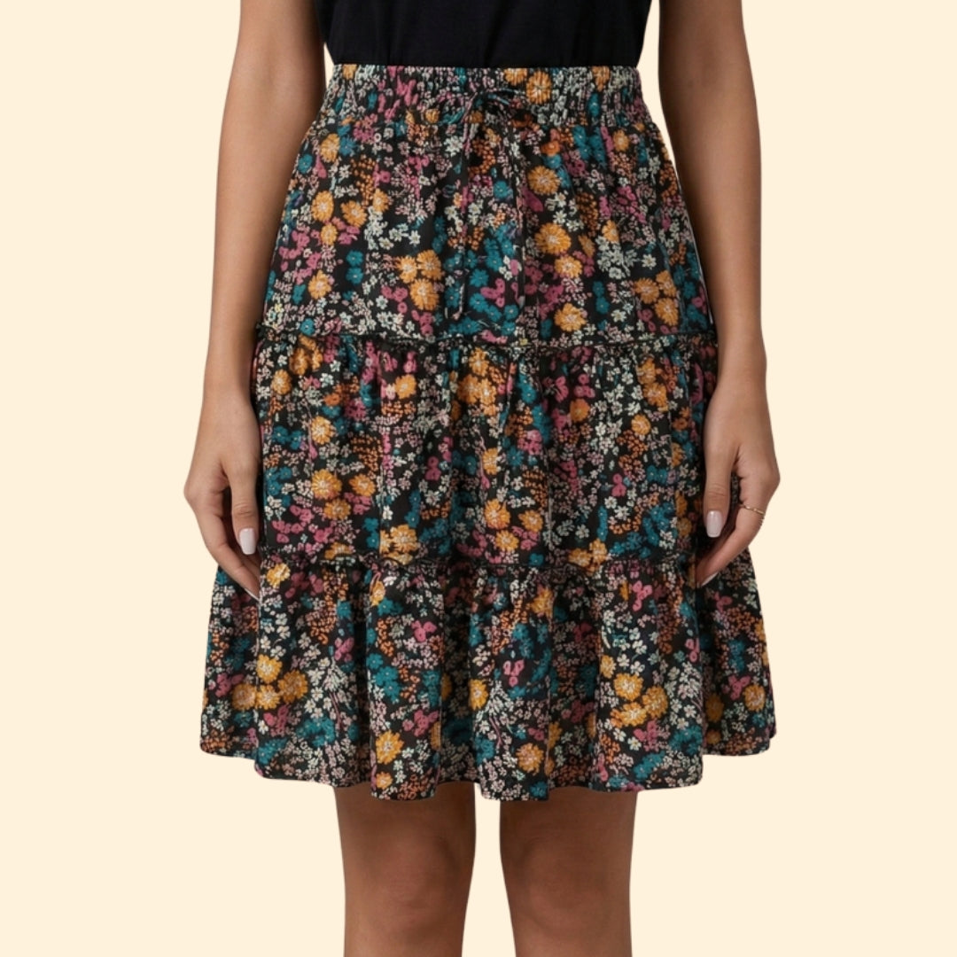 Women's Floral Tiered Skirt