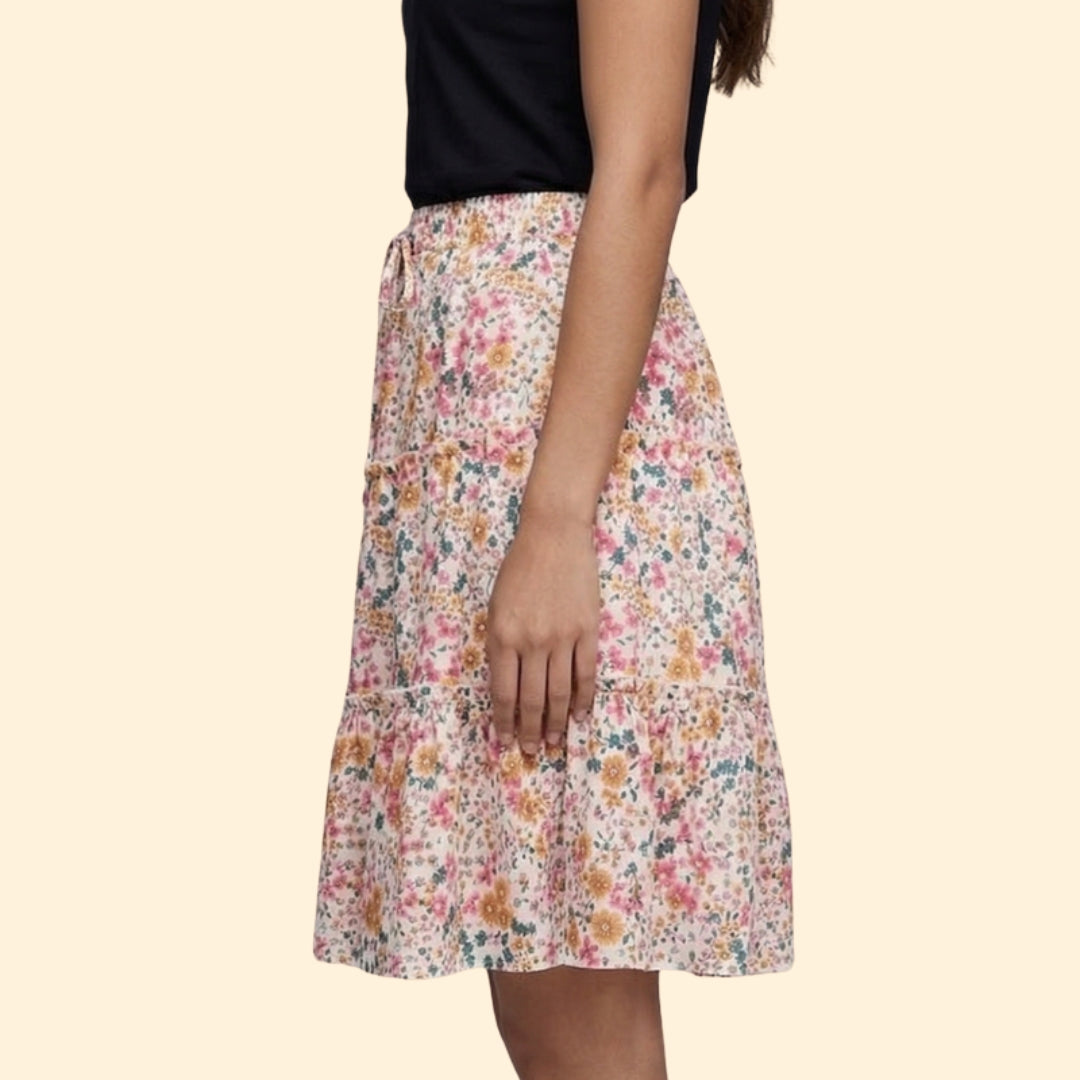 Women's Floral Tiered Skirt