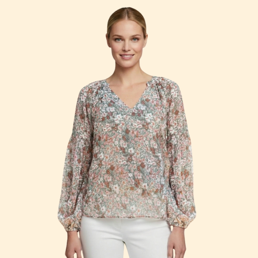 Women's Floral V-Neck Blouse
