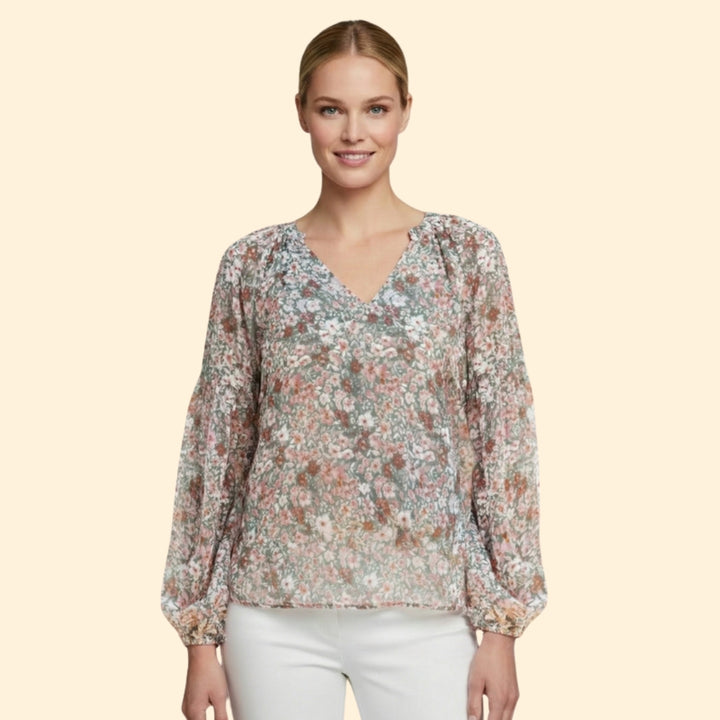 Women's Floral V-Neck Blouse