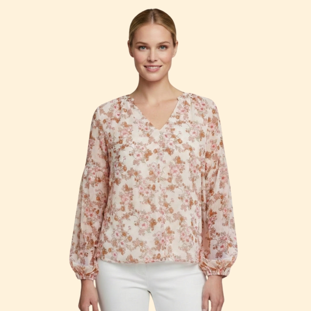 Women's Floral V-Neck Blouse