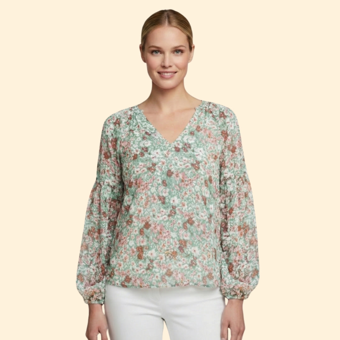 Women's Floral V-Neck Blouse