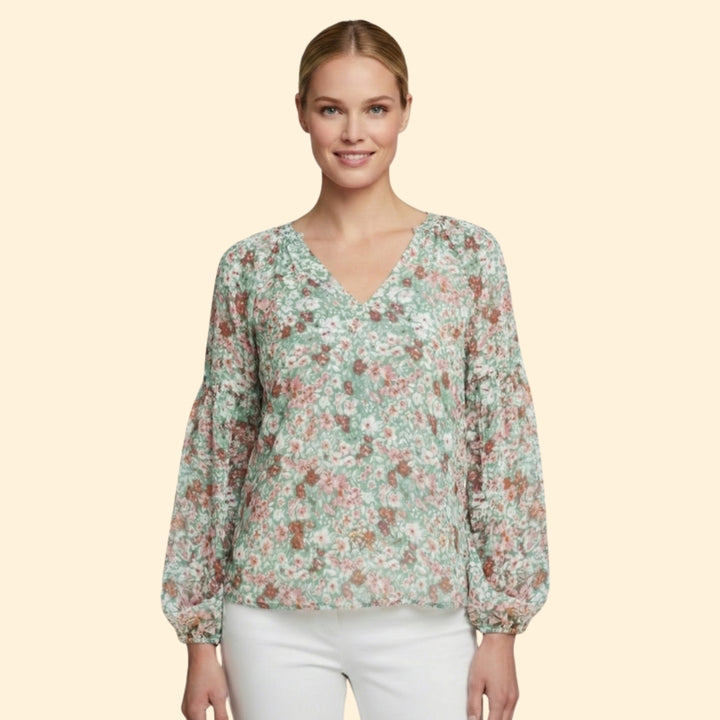 Women's Floral V-Neck Blouse