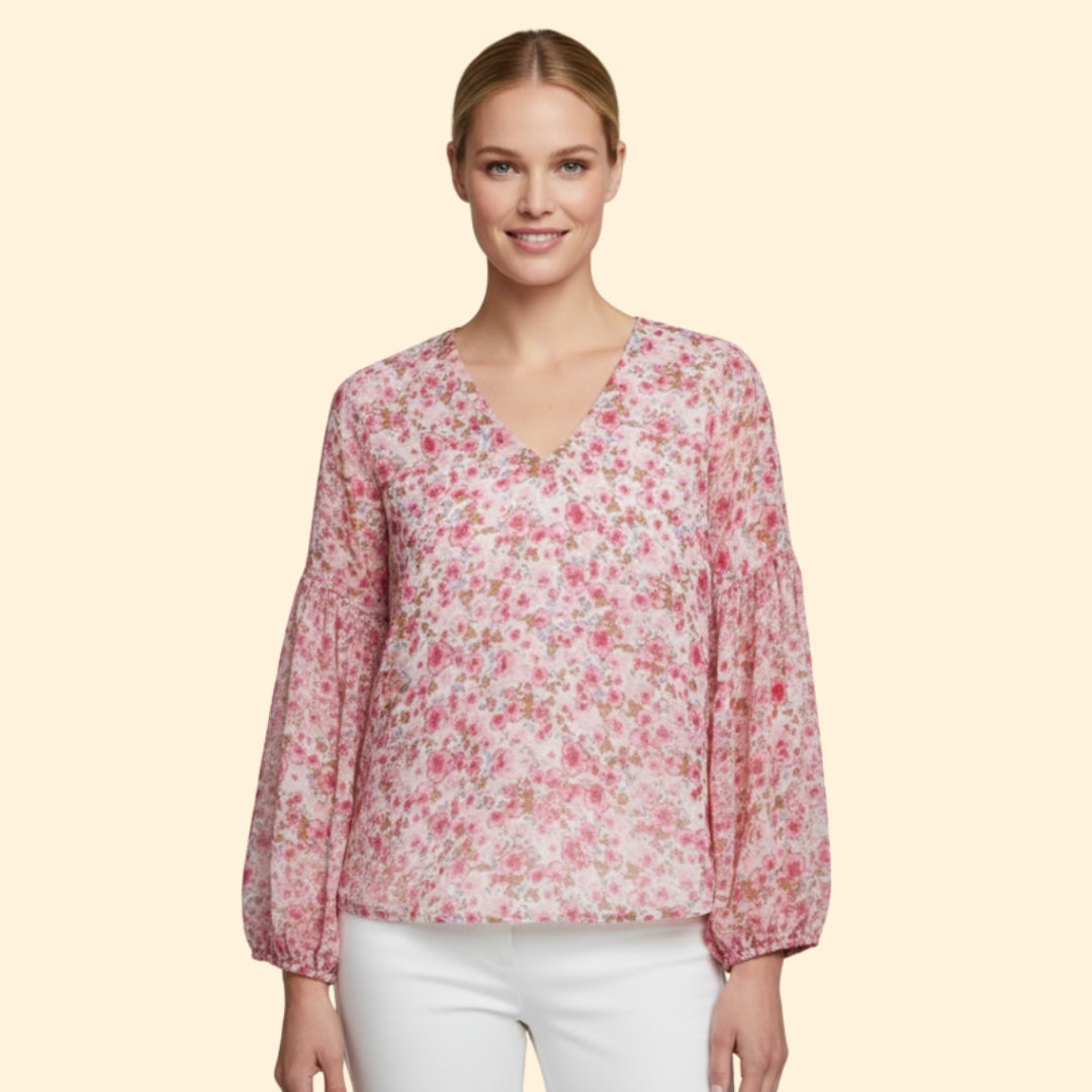 Women's Floral V-Neck Blouse