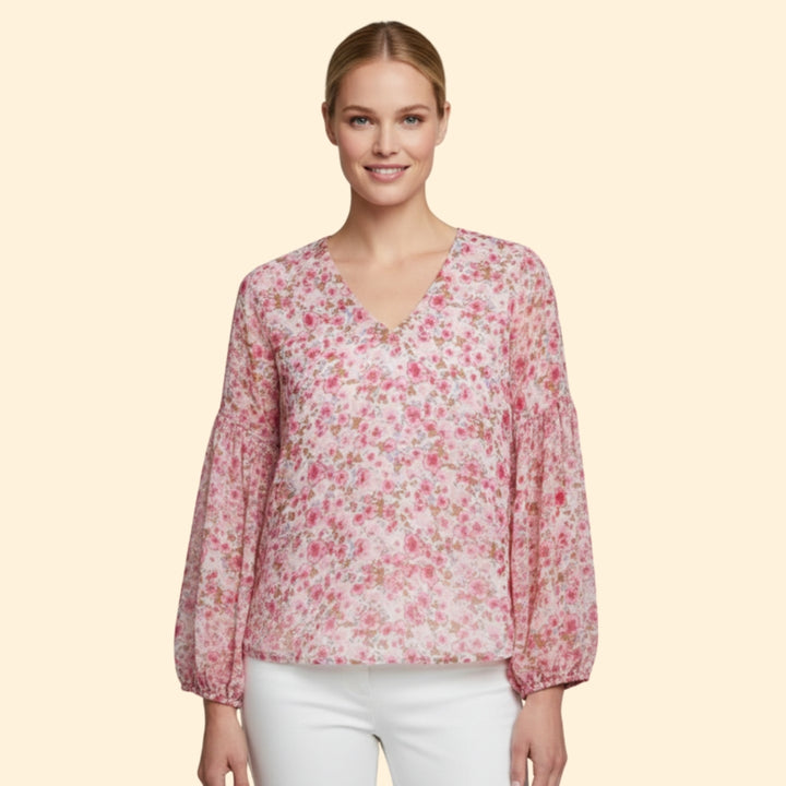 Women's Floral V-Neck Blouse