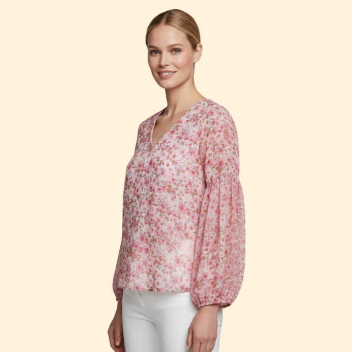 Women's Floral V-Neck Blouse