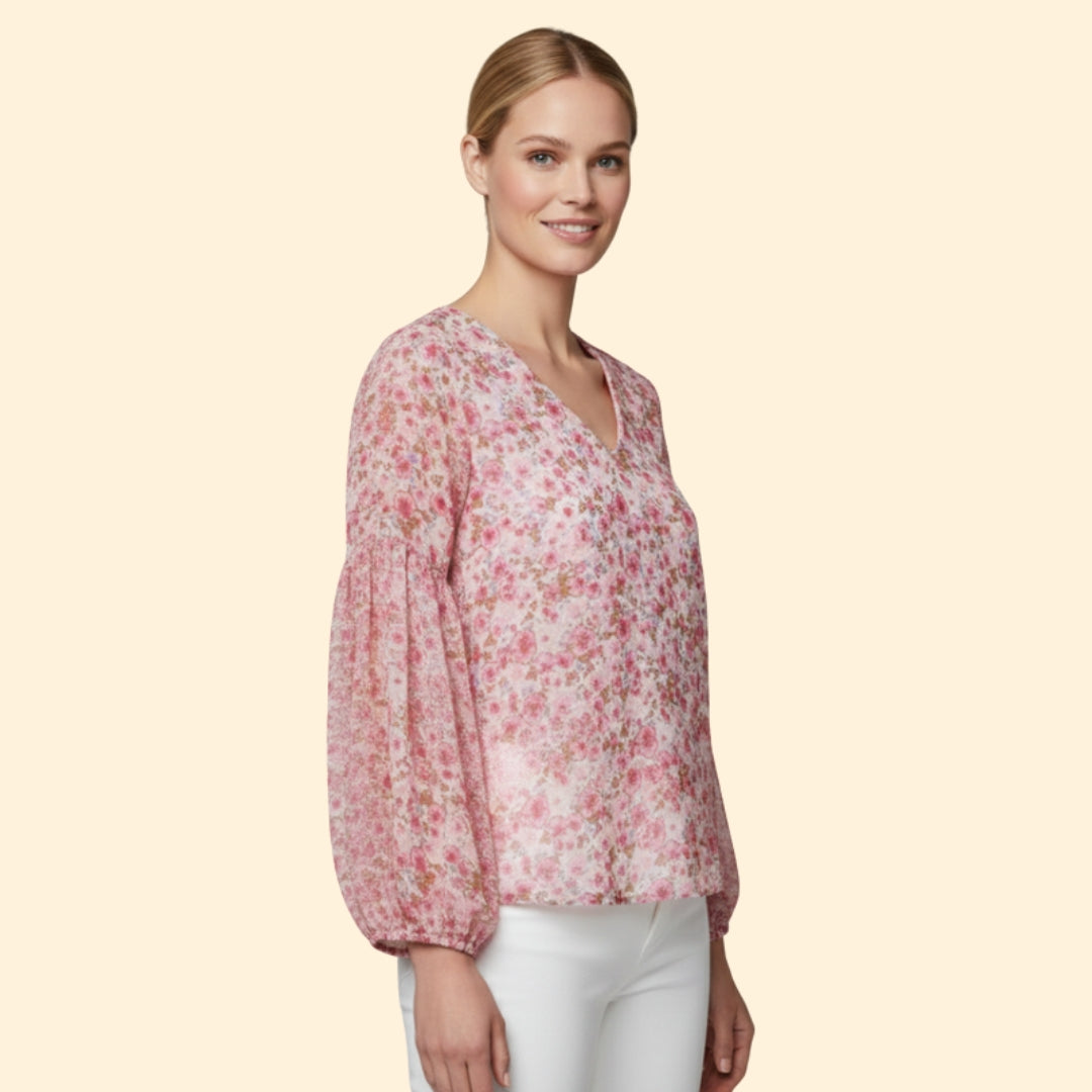 Women's Floral V-Neck Blouse