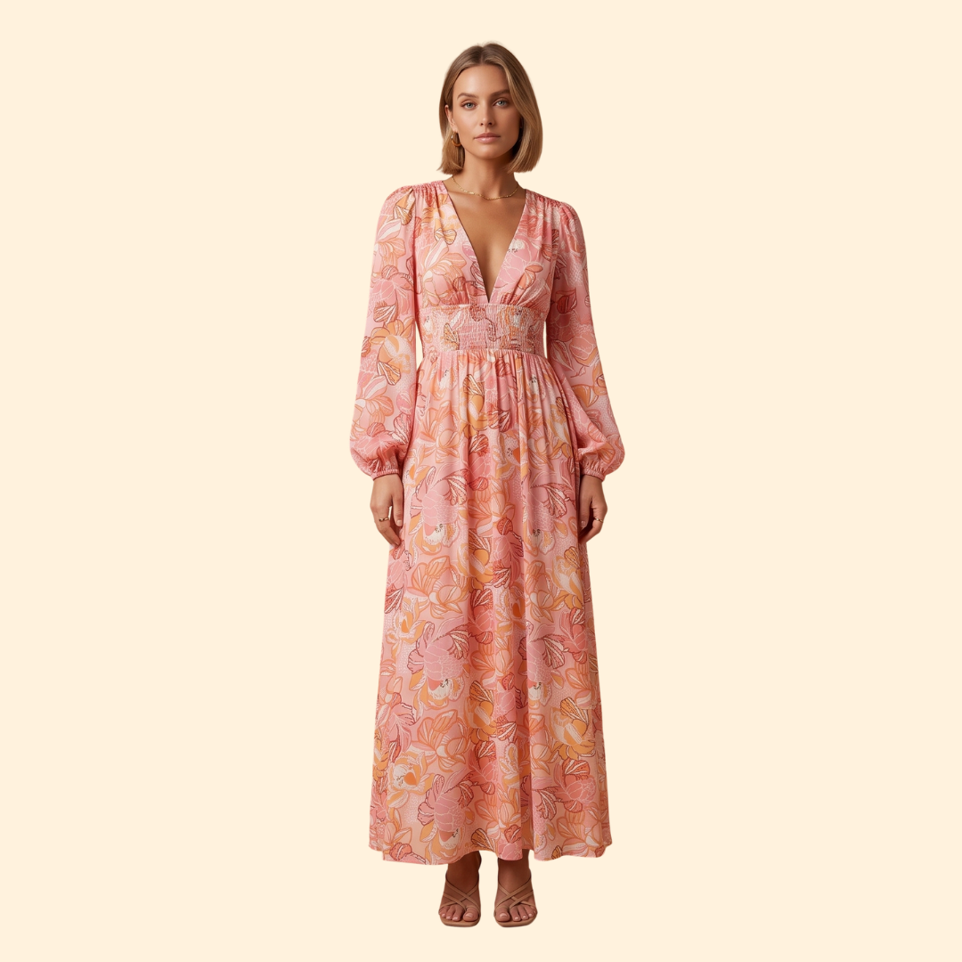 Women's Floral V-Neck Dress