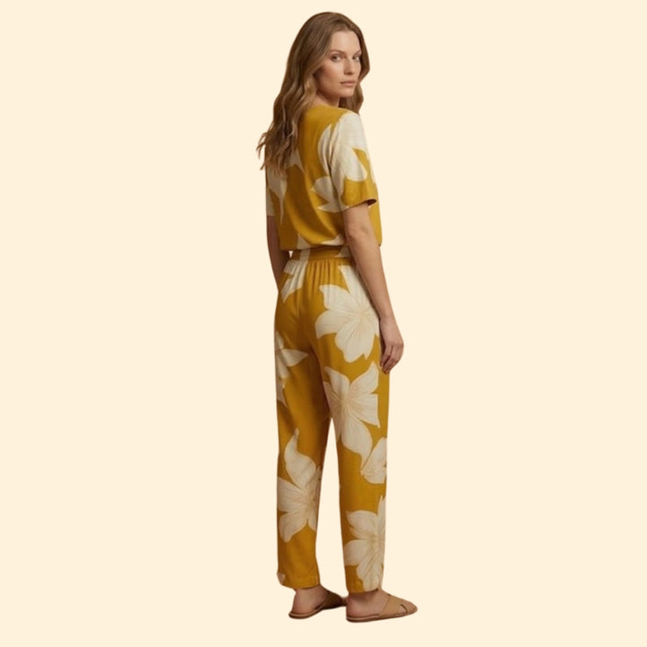 Women's Floral V-neck Set
