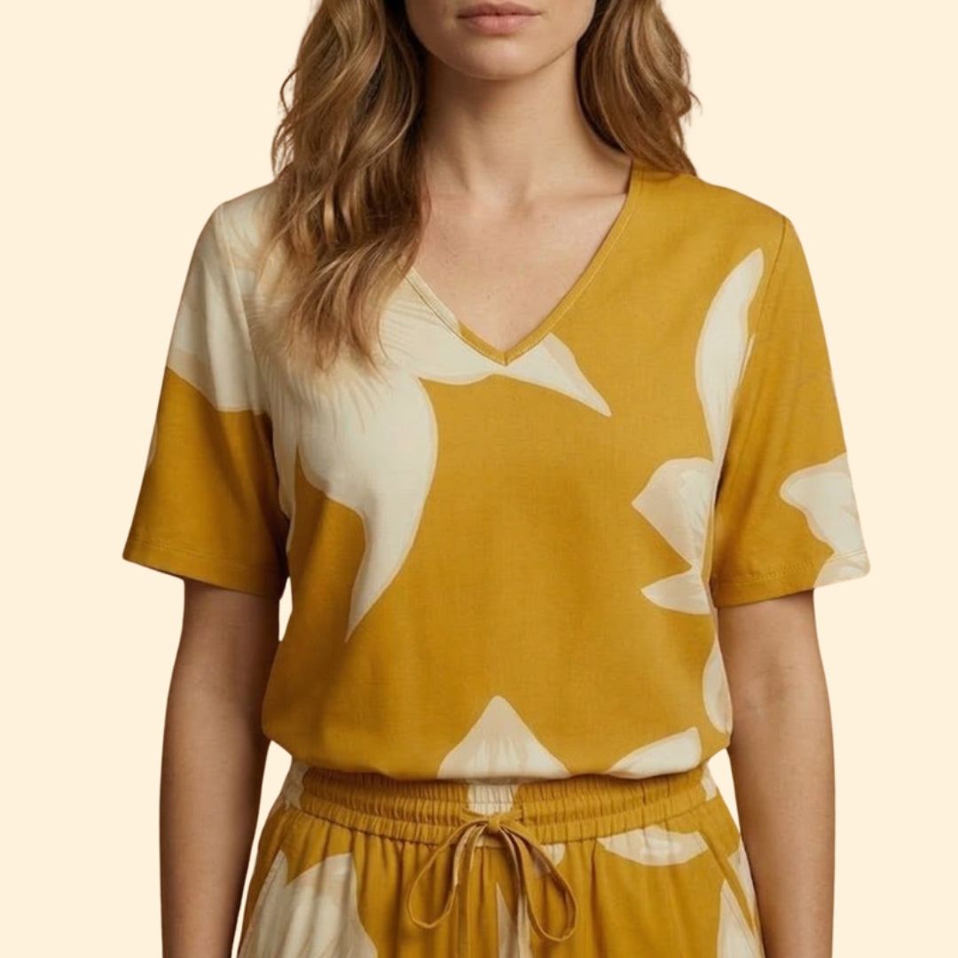 Women's Floral V-neck Set