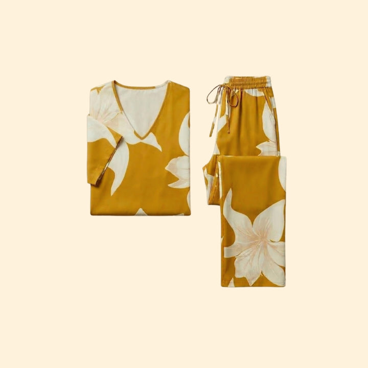 Women's Floral V-neck Set