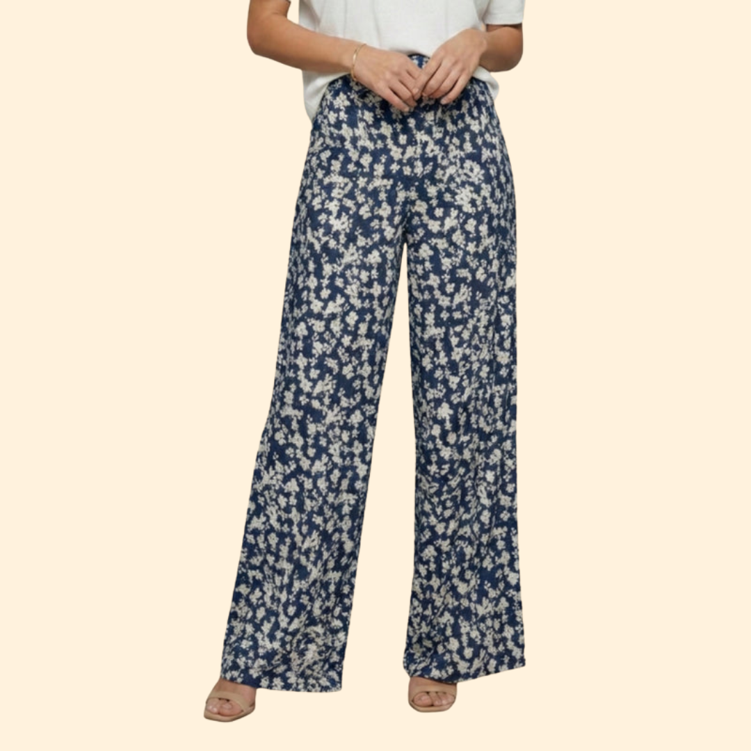 Women's Floral Wide-Leg Palazzo Pants