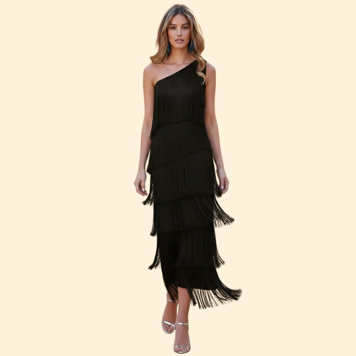 Women's Flowing Fringe Evening Dress