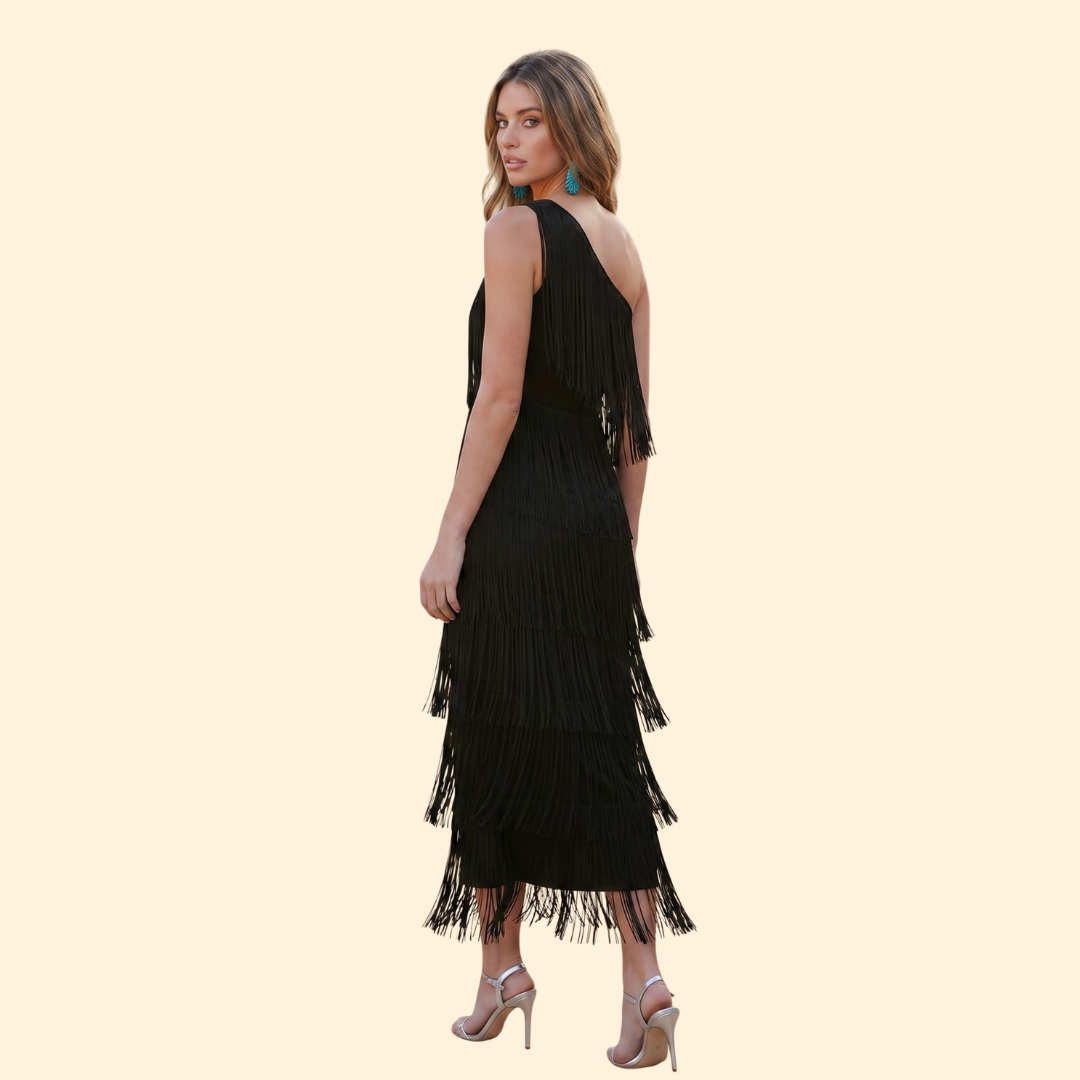 Women's Flowing Fringe Evening Dress