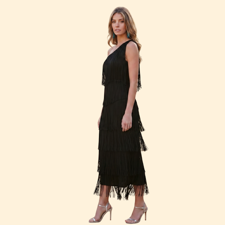 Women's Flowing Fringe Evening Dress