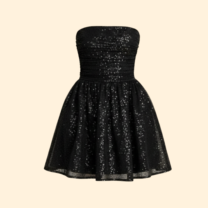 Women's Glitter A-Line Evening Mini Dress
