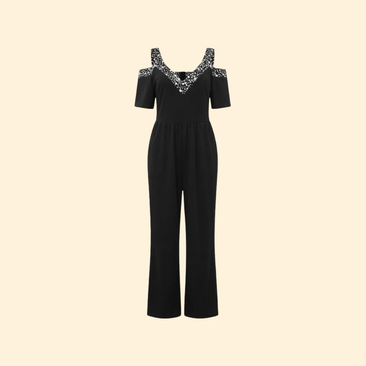 Women's Glittery Off-Shoulder Jumpsuit