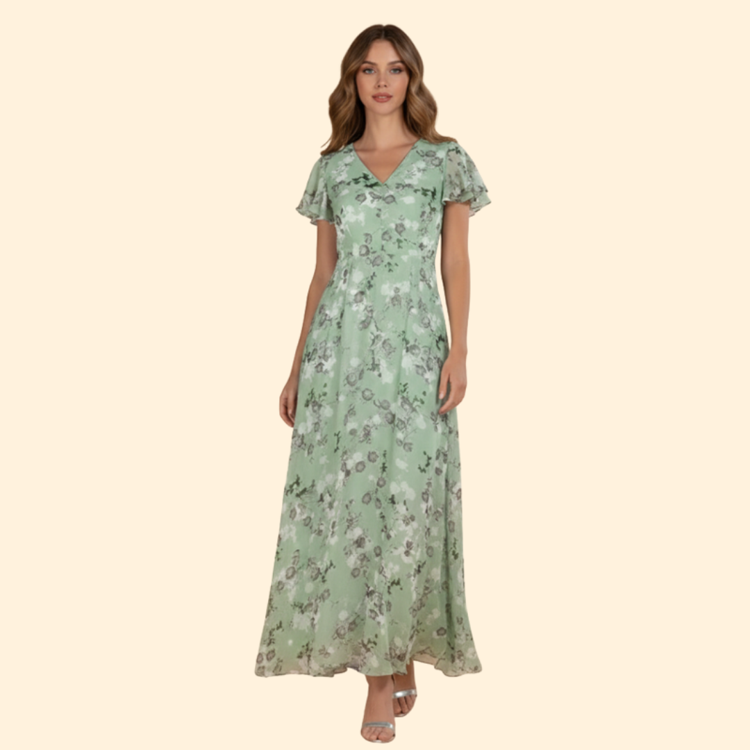 Women’s Chic V-Neck Midi Dress