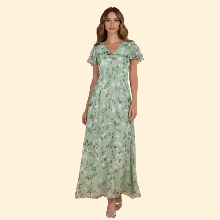 Women’s Chic V-Neck Midi Dress