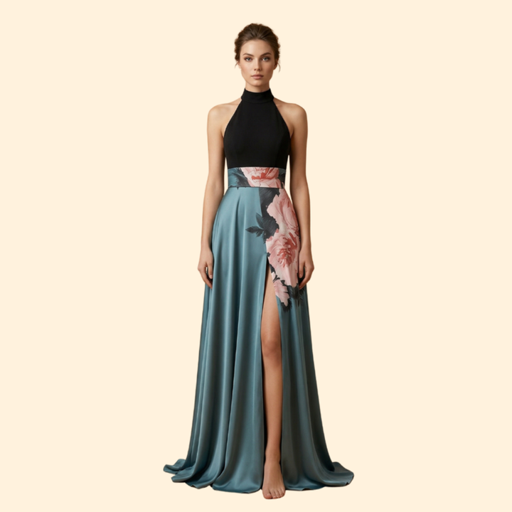 Women's Halter Floral Maxi Dress