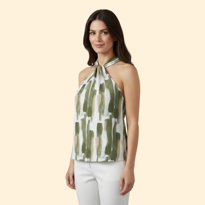 Women's Halter Print Top