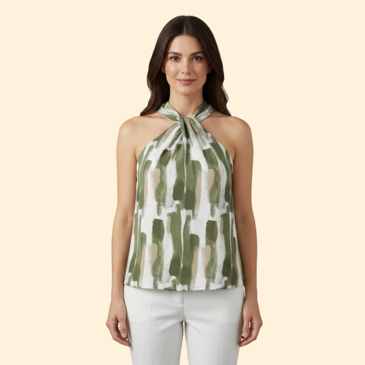 Women's Halter Print Top