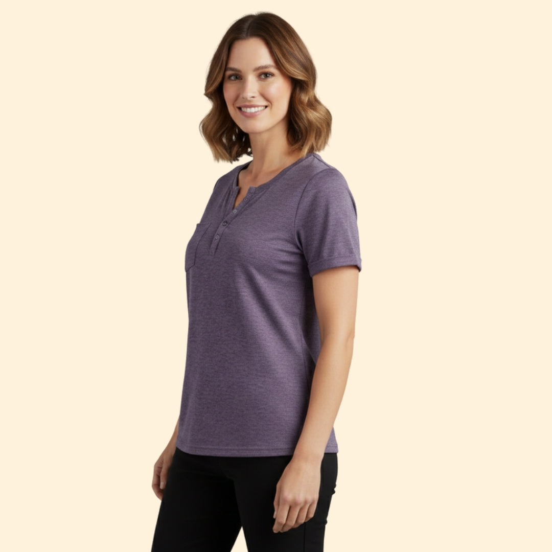 Women's Henley Neck T-shirt