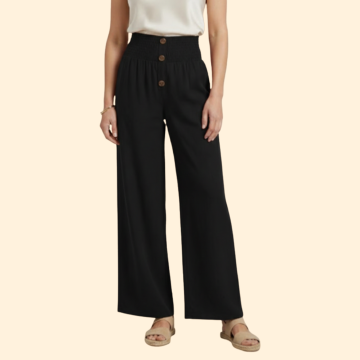 Women's High-Waisted Button Pants