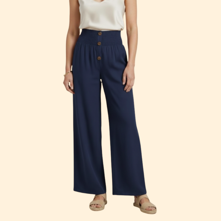Women's High-Waisted Button Pants