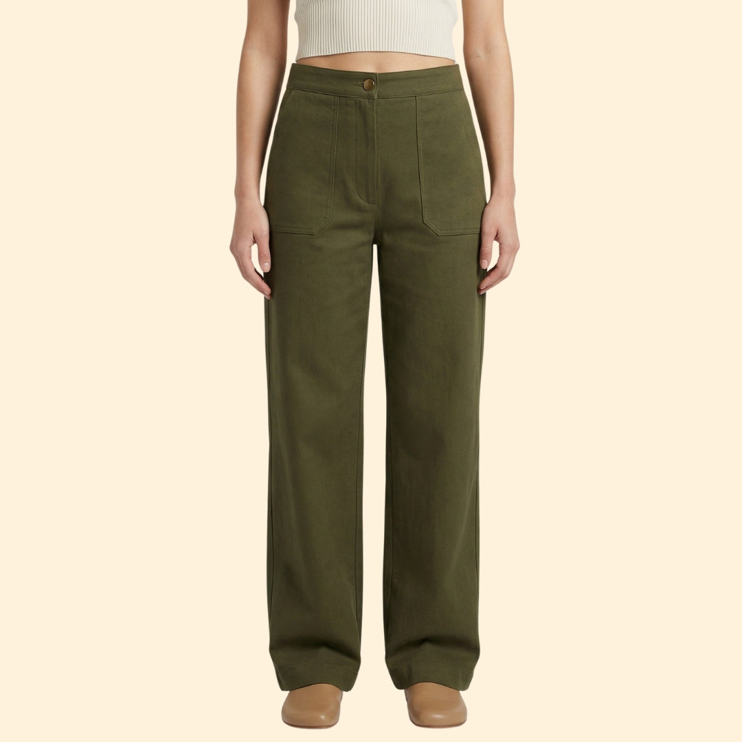 Women's High-Waisted Relaxed Trousers