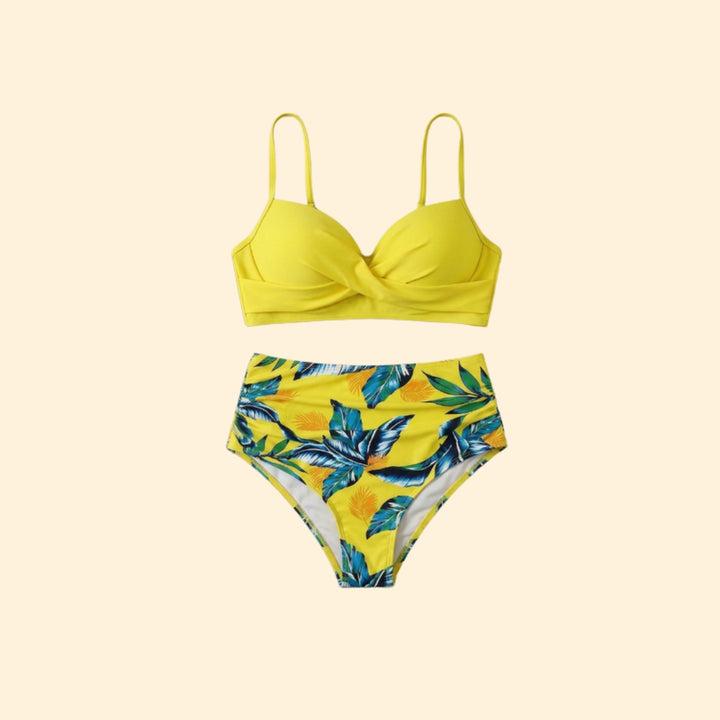 Women's High-Waisted Tropical Bikini