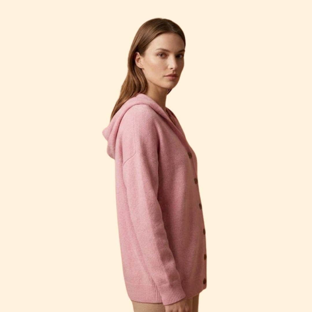Women's Hooded Button Cardigan