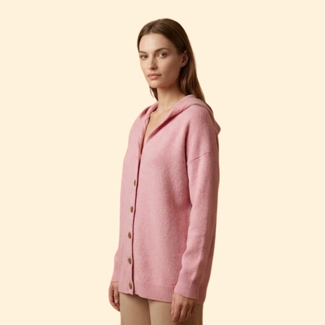 Women's Hooded Button Cardigan