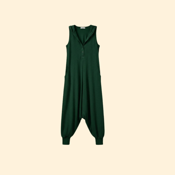 Women’s Hooded Button Jumpsuit