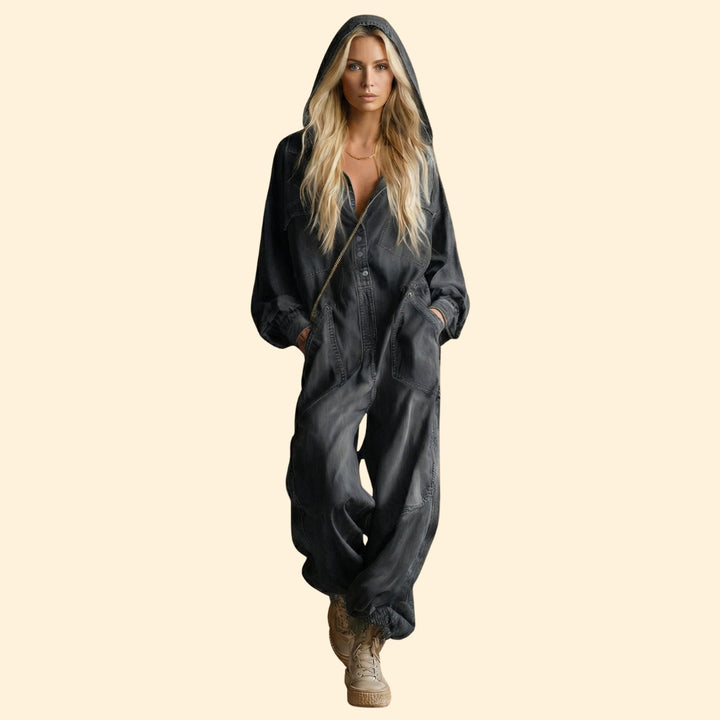 Women's Hooded Pocket Jumpsuit