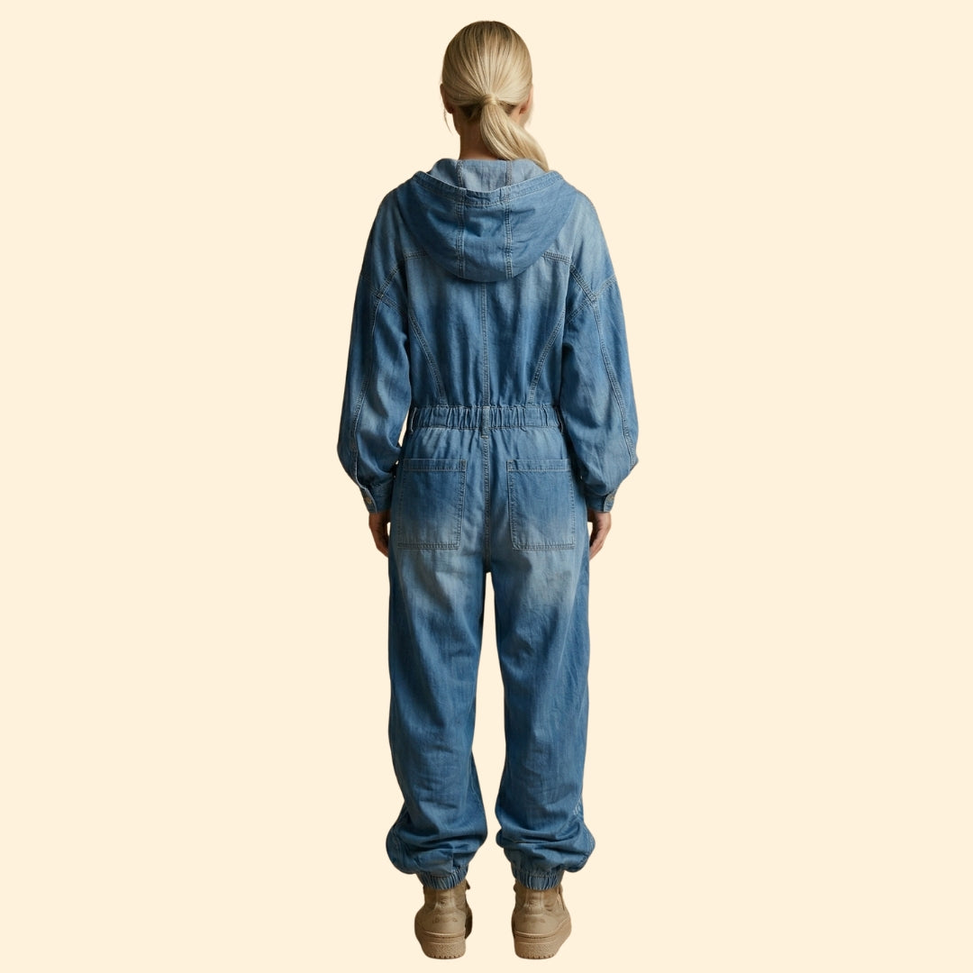 Women's Hooded Pocket Jumpsuit