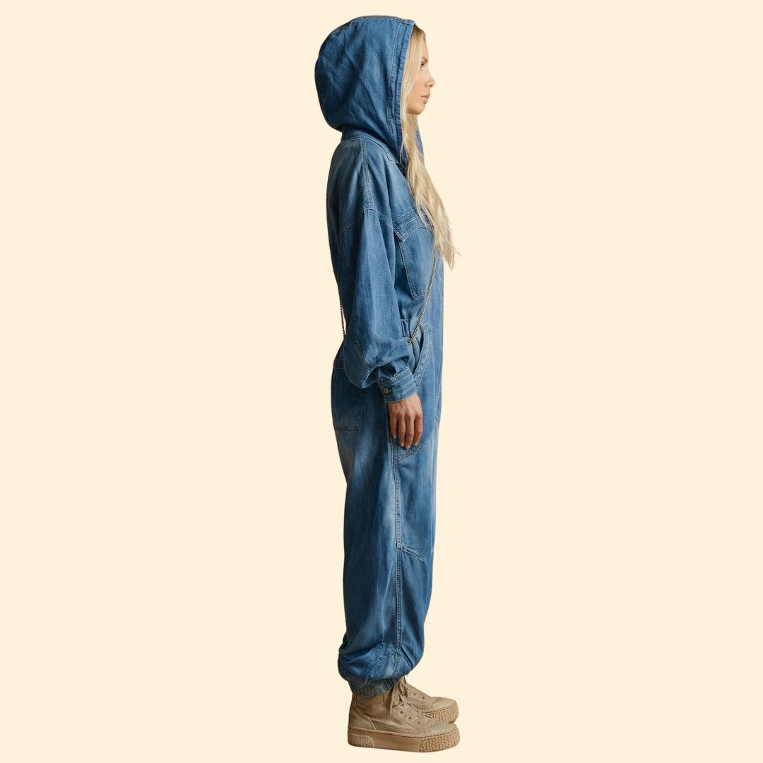 Women's Hooded Pocket Jumpsuit