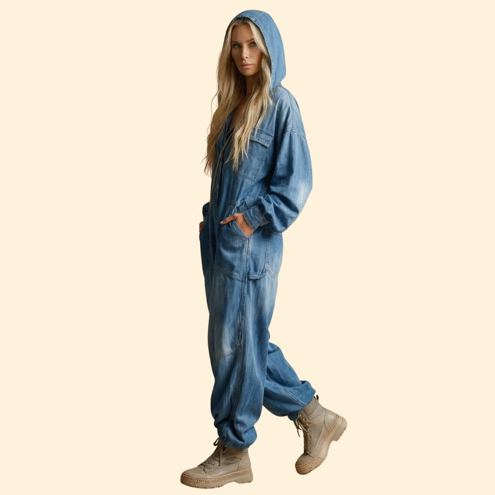 Women's Hooded Pocket Jumpsuit