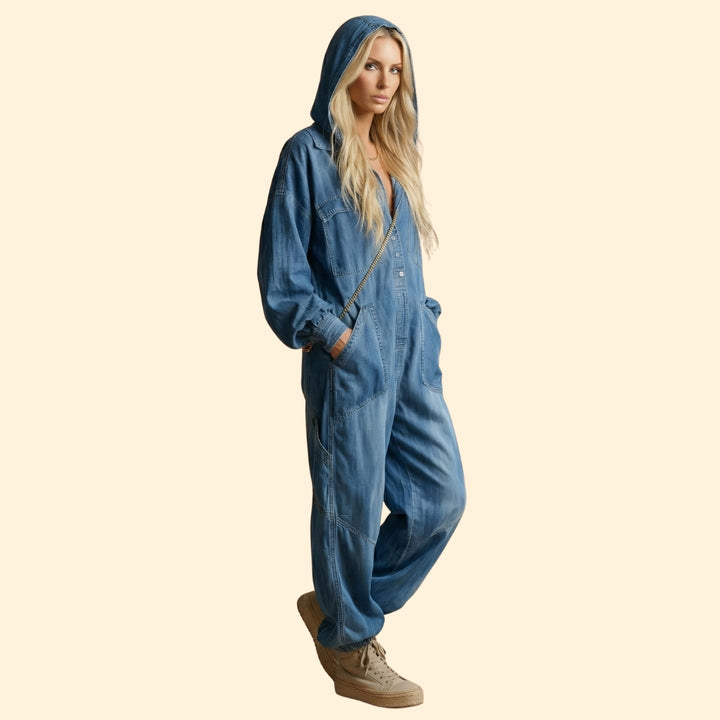 Women's Hooded Pocket Jumpsuit