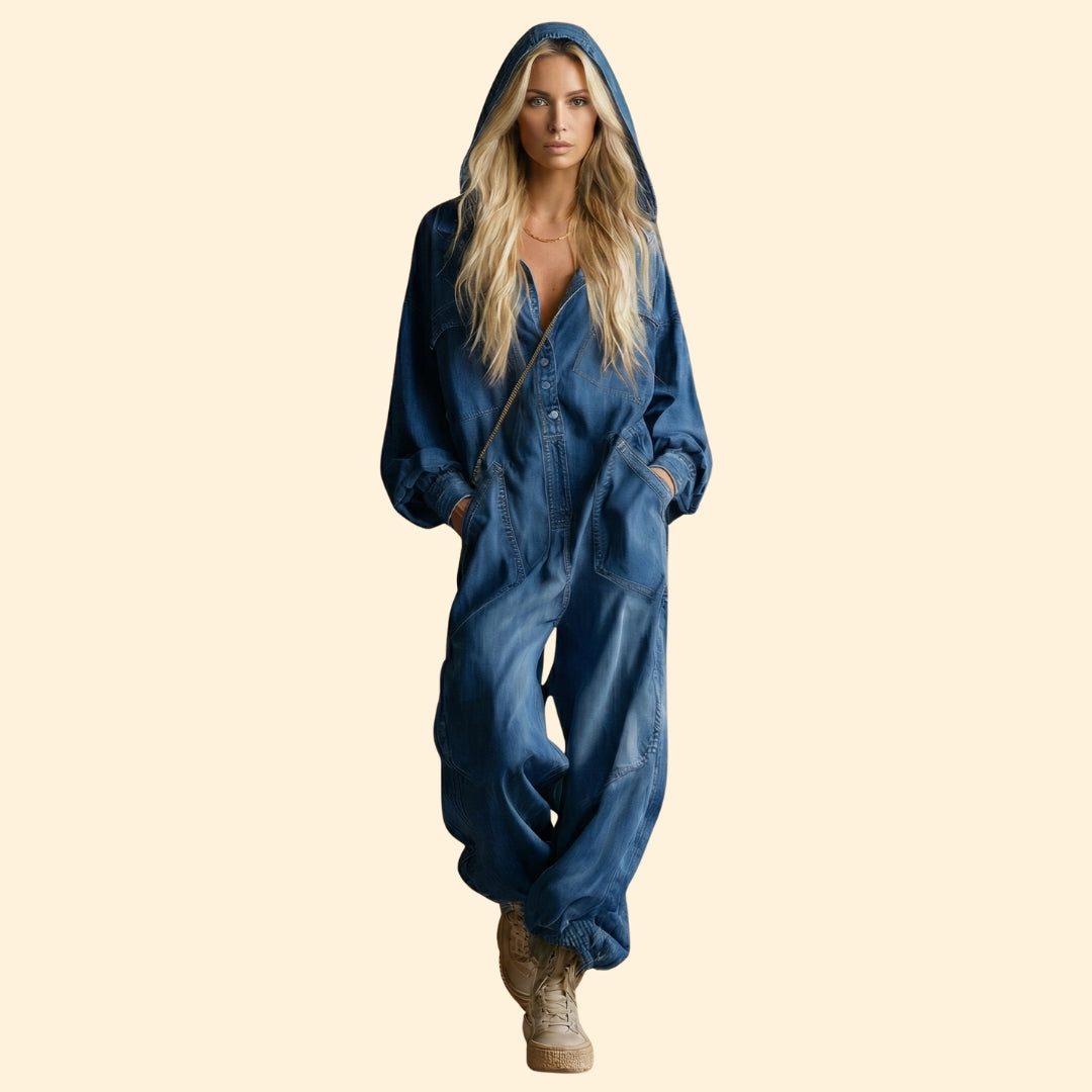 Women's Hooded Pocket Jumpsuit