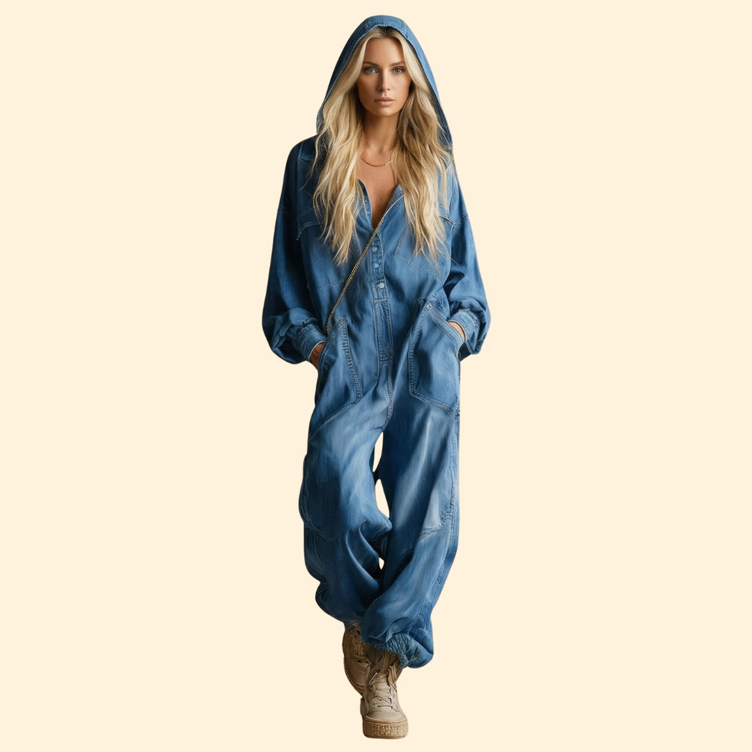 Women's Hooded Pocket Jumpsuit